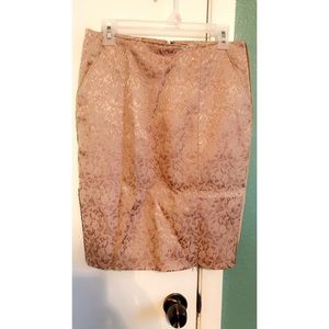 Velvet Pink Pencil Skirt with Pockets